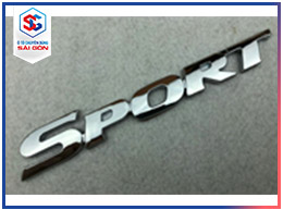 Tem nhựa ABS mạ crom Sport